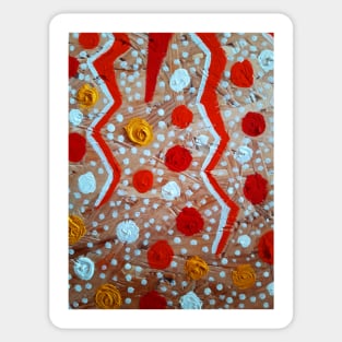 Red, Orange, Yellow and White Dot Pattern Sticker